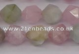 CMG204 15.5 inches 12mm faceted nuggets morganite gemstone beads