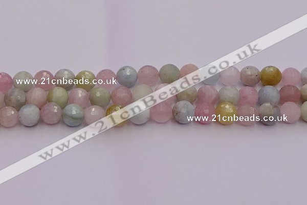 CMG212 15.5 inches 10mm faceted round morganite beads wholesale