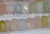 CMG217 15.5 inches 5*9mm faceted rondelle morganite beads