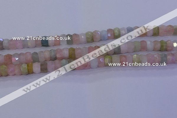 CMG221 15.5 inches 5*8mm faceted rondelle morganite beads