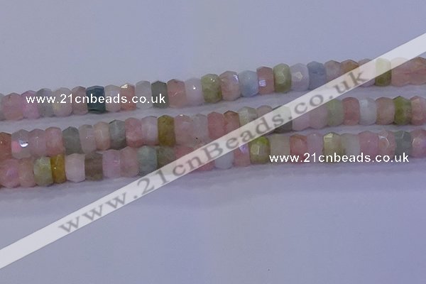 CMG223 15.5 inches 6*10mm faceted rondelle morganite beads