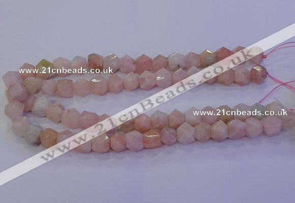 CMG225 15.5 inches 10*12mm - 12*14mm faceted nuggets morganite beads