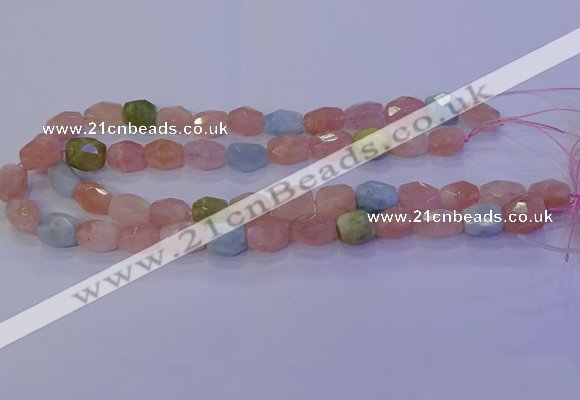 CMG229 15.5 inches 10*12mm - 12*16mm faceted nuggets morganite beads