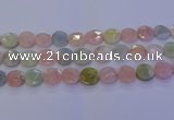 CMG255 15.5 inches 14mm faceted coin morganite beads