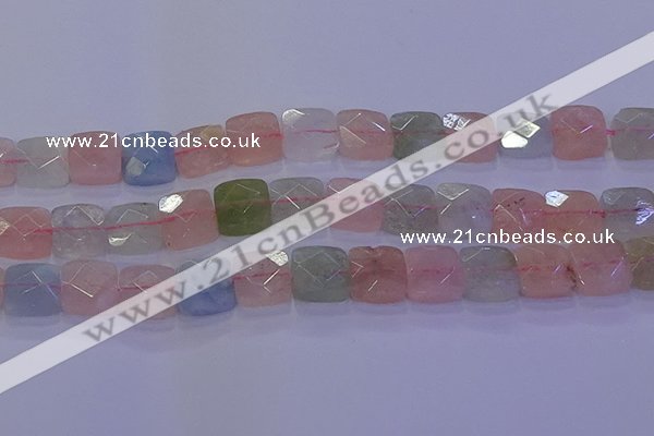 CMG261 15.5 inches 14*14mm faceted square morganite beads