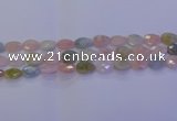 CMG271 15.5 inches 8*12mm faceted flat teardrop morganite beads