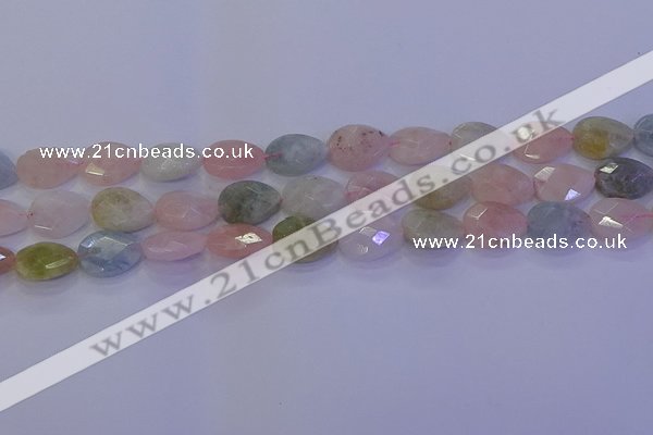 CMG271 15.5 inches 8*12mm faceted flat teardrop morganite beads