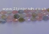 CMG273 15.5 inches 12*16mm faceted flat teardrop morganite beads