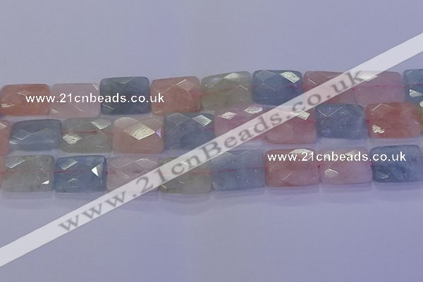 CMG280 15.5 inches 13*18mm faceted rectangle morganite beads