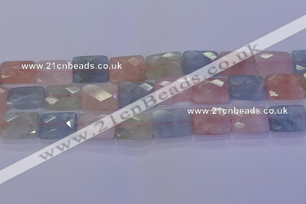 CMG281 15.5 inches 15*20mm faceted rectangle morganite beads