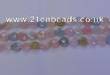 CMG283 15.5 inches 10*10mm faceted heart morganite beads