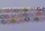 CMG285 15.5 inches 14*14mm faceted heart morganite beads