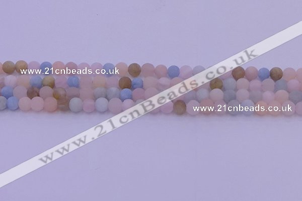 CMG301 15.5 inches 6mm round matte morganite beads wholesale