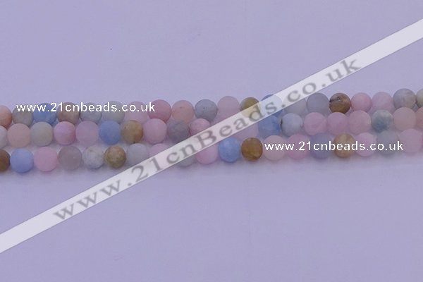 CMG302 15.5 inches 8mm round matte morganite beads wholesale