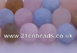 CMG303 15.5 inches 10mm round matte morganite beads wholesale