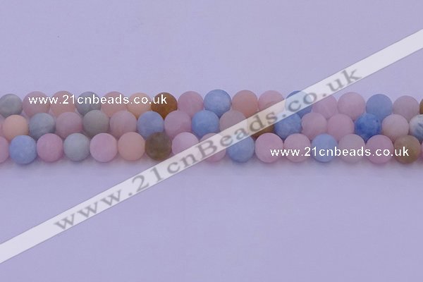 CMG303 15.5 inches 10mm round matte morganite beads wholesale