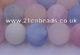 CMG304 15.5 inches 12mm round matte morganite beads wholesale