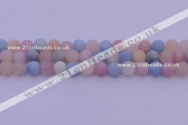 CMG304 15.5 inches 12mm round matte morganite beads wholesale