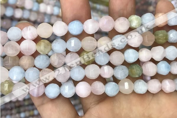 CMG308 15.5 inches 8mm faceted round morganite beads