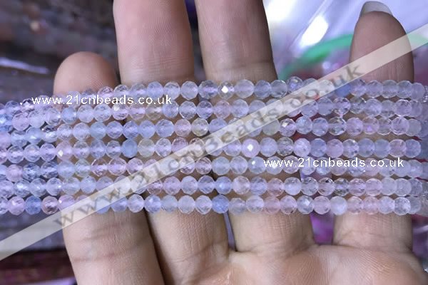 CMG325 15.5 inches 4mm faceted round morganite gemstone beads