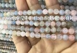 CMG341 15.5 inches 6mm round natural morganite beads