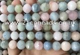 CMG382 15.5 inches 12mm faceted round morganite gemstone beads