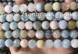 CMG388 15.5 inches 10mm faceted round morganite beads wholesale