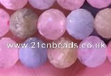 CMG397 15.5 inches 5mm faceted round morganite beads wholesale