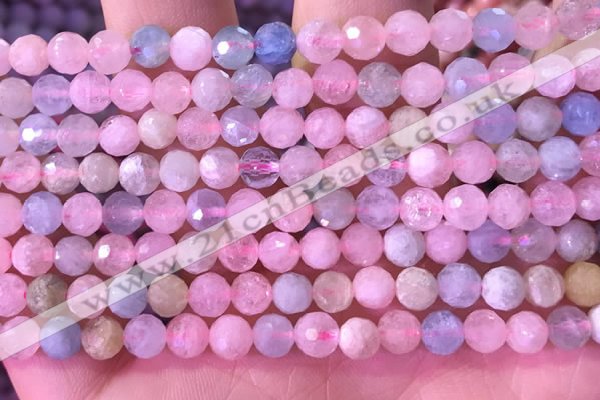 CMG397 15.5 inches 5mm faceted round morganite beads wholesale