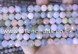 CMG416 15.5 inches 8mm faceted round morganite gemstone beads