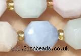 CMG445 15 inches 9*10mm faceted morganite beads wholesale