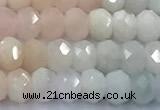 CMG456 15 inches 4*6mm faceted rondelle morganite beads