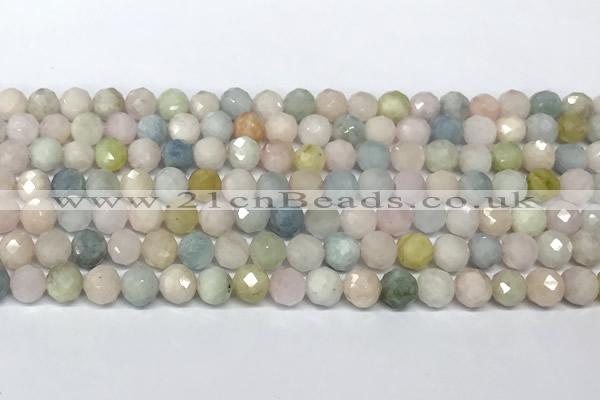 CMG460 15 inches 6mm faceted round morganite beads