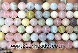 CMG516 15 inches 8mm round morganite gemstone beads