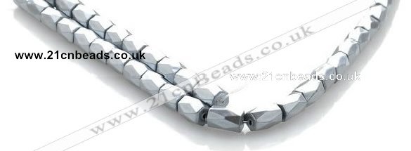 CMH01 16 inches 6*8mm faceted column magnetic hematite beads