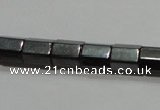 CMH107 15.5 inches 5*6mm faceted tube magnetic hematite beads