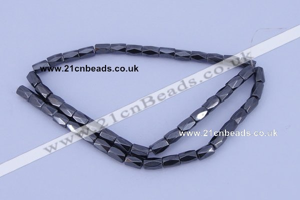 CMH12 16 inches 6*8mm faceted column magnetic hematite beads