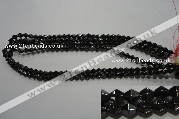 CMH135 15.5 inches 6*6mm faceted bicone magnetic hematite beads