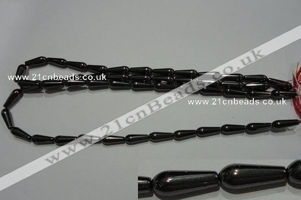 CMH139 15.5 inches 6*16mm teardrop magnetic hematite beads