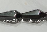 CMH142 15.5 inches 8*16mm faceted teardrop magnetic hematite beads