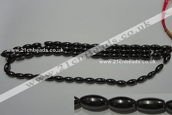 CMH148 15.5 inches 6*12mm rice magnetic hematite beads wholesale