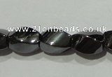 CMH151 15.5 inches 5*8mm twisted rice magnetic hematite beads