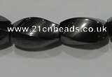 CMH154 15.5 inches 8*14mm twisted rice magnetic hematite beads