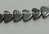 CMH174 15.5 inches 6*6mm heart magnetic hematite beads wholesale