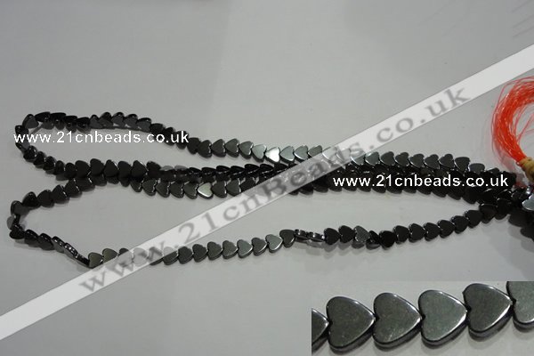 CMH174 15.5 inches 6*6mm heart magnetic hematite beads wholesale