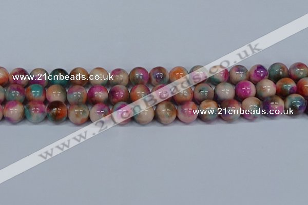 CMJ446 15.5 inches 12mm round rainbow jade beads wholesale