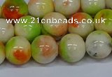 CMJ453 15.5 inches 12mm round rainbow jade beads wholesale