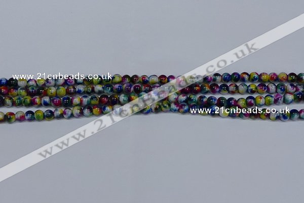 CMJ463 15.5 inches 4mm round rainbow jade beads wholesale