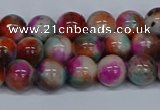 CMJ493 15.5 inches 8mm round rainbow jade beads wholesale