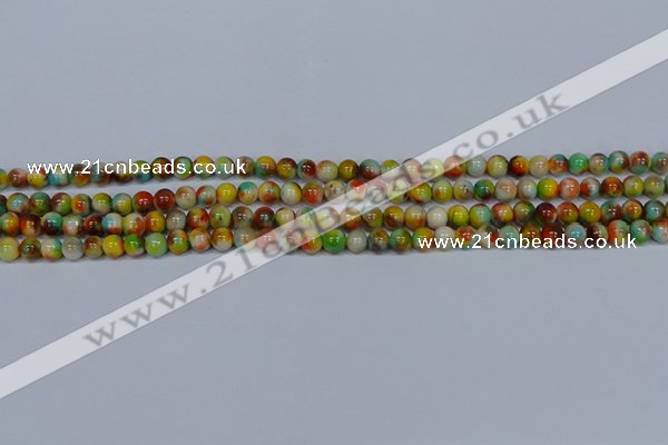 CMJ498 15.5 inches 4mm round rainbow jade beads wholesale